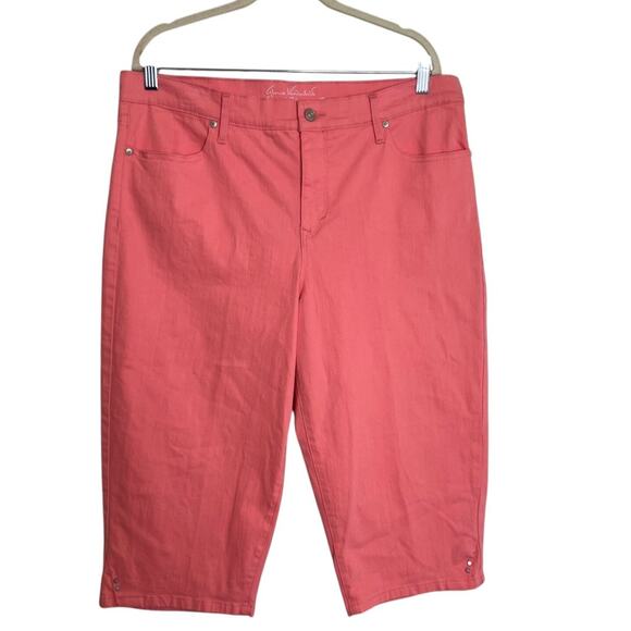 Gloria Vanderbilt Skimmer Jeans Size 14 Coral All-Around Slimming Crop Wide Leg - Picture 1 of 8